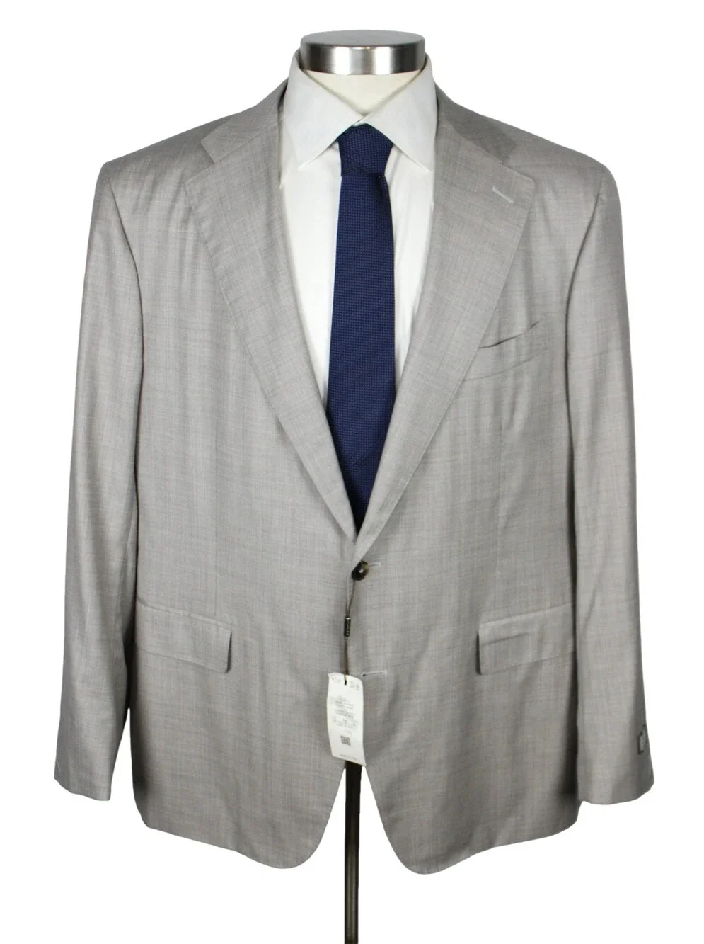 Canali Suit Jacket 52 (62 EU) Beige Woven Super 150s Wool Two Button Coat Italy